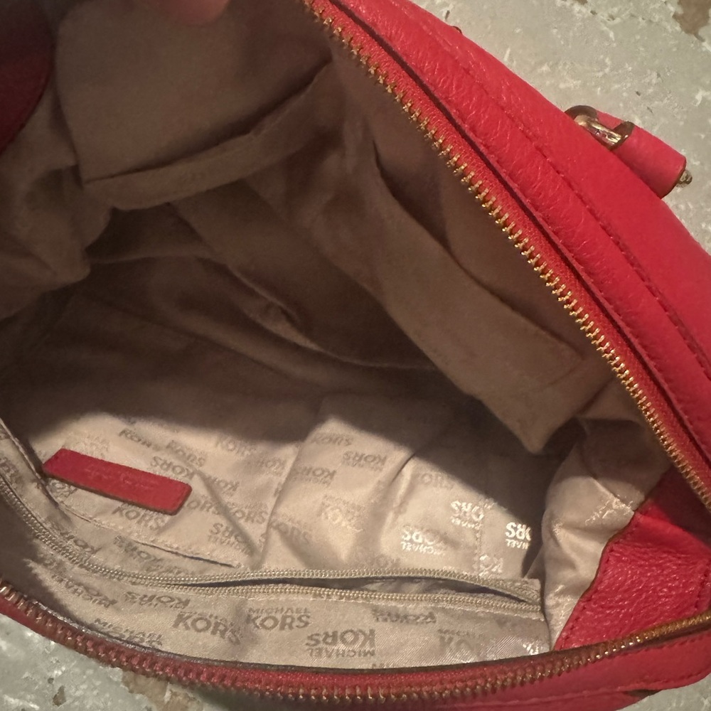 Michael Kors Red Leather Handbag - Picture 6 of 8